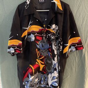 K A D Clothing Mens Short Sleeve Shirt Anime Sz XL All Around Print